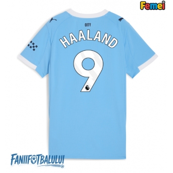 Manchester City Erling Haaland #9 Tricou Fotbal Replică 2025-26 Femei Acasa
